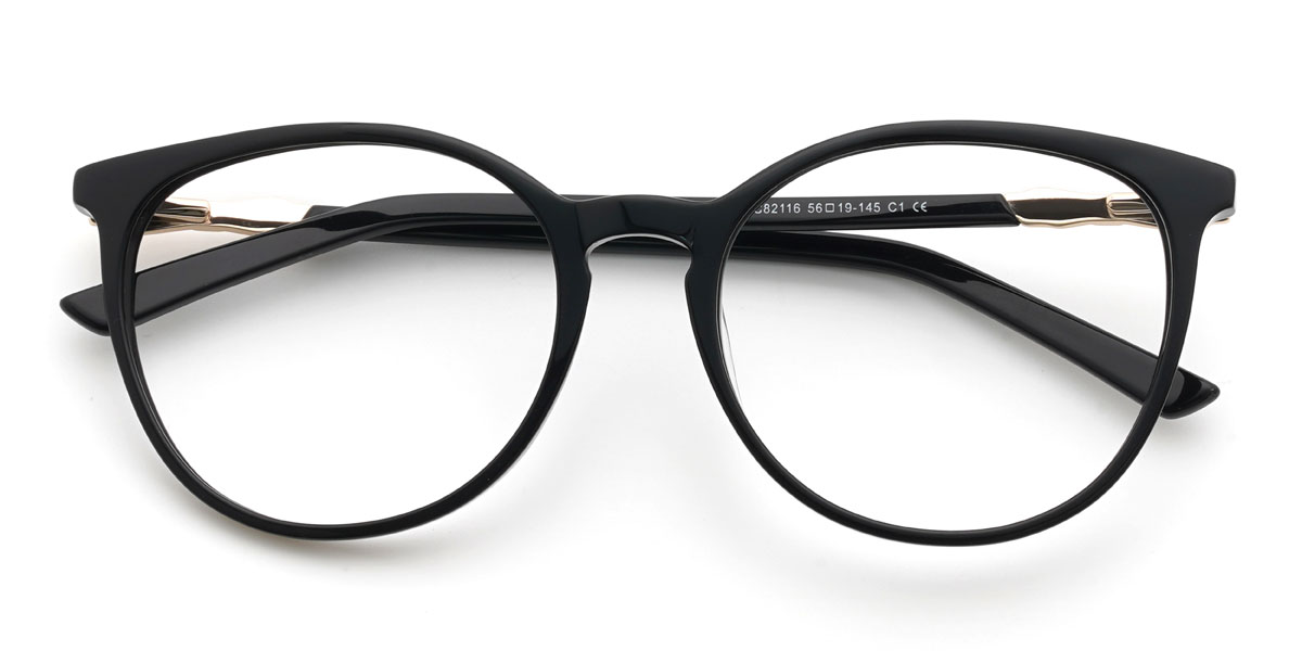 Black Kourtney Glasses - Oval Glasses