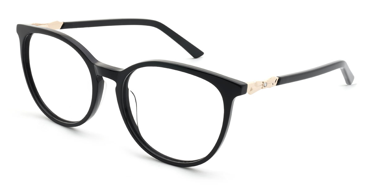 Black Kourtney Glasses - Oval Glasses