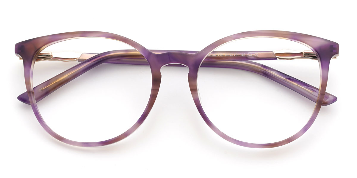 Purple Tortoiseshell Kourtney Glasses - Oval Glasses