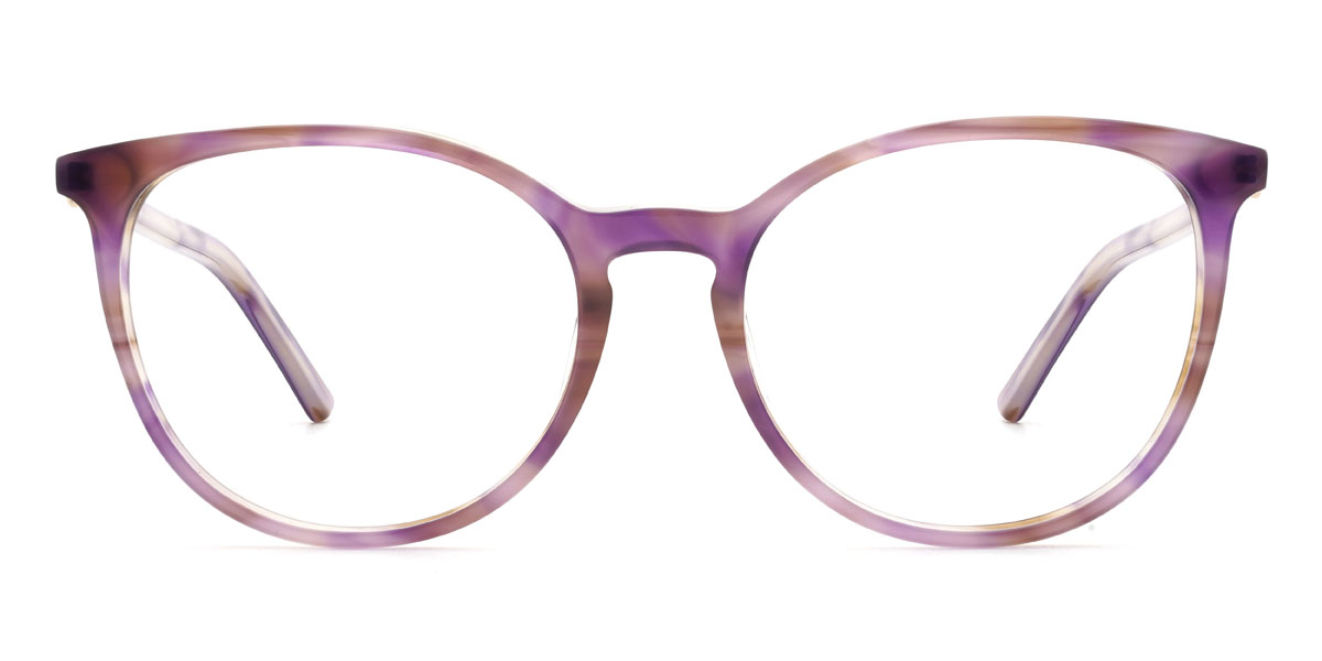 Purple Tortoiseshell Kourtney - Oval Glasses