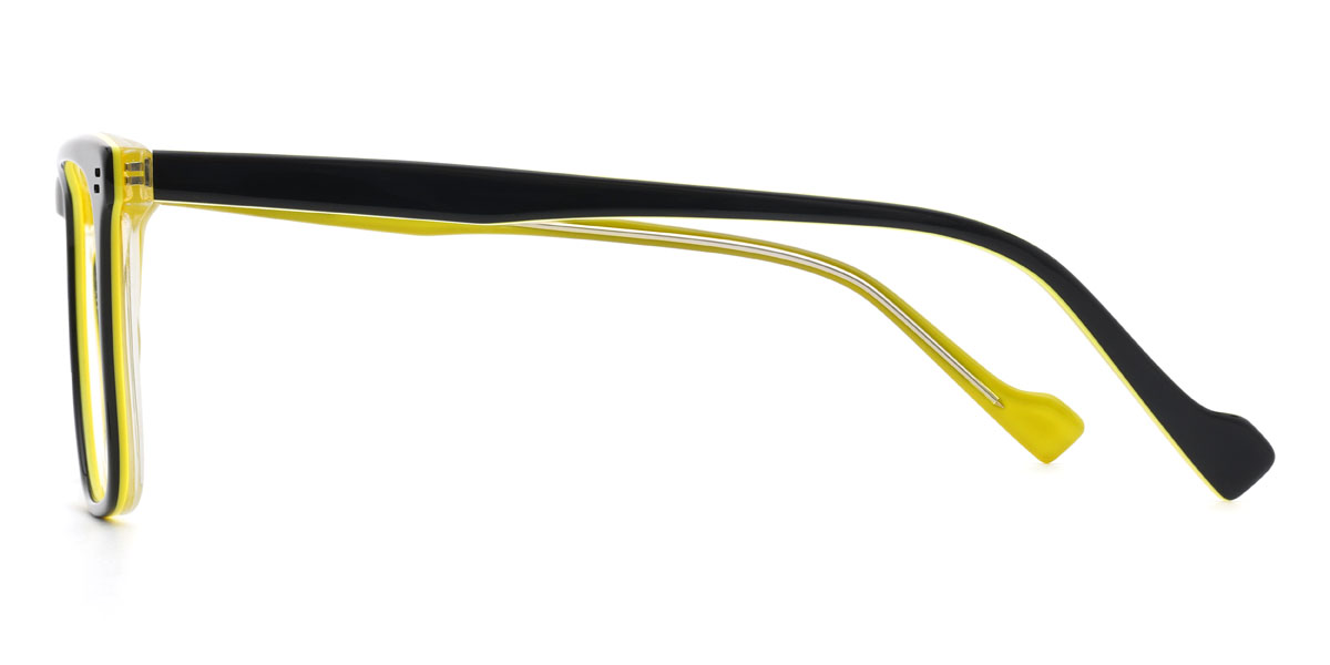 Black Yellow Jarrett Glasses - Rectangle Glasses