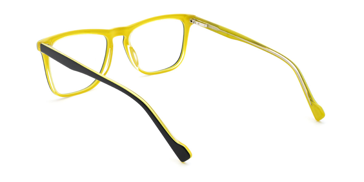 Black Yellow Jarrett Glasses - Rectangle Glasses
