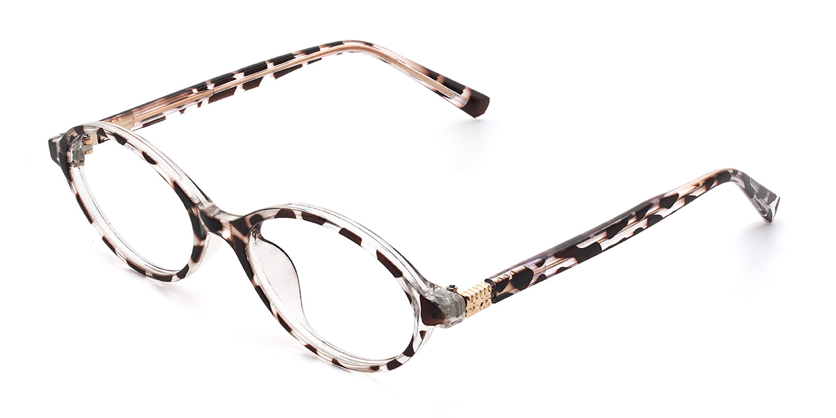 Grey Stripe Andrea Glasses - Oval Glasses
