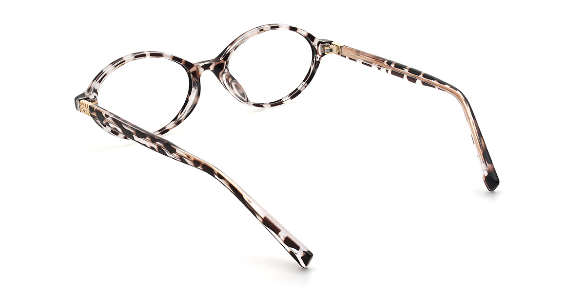 Grey Stripe Andrea Glasses - Oval Glasses