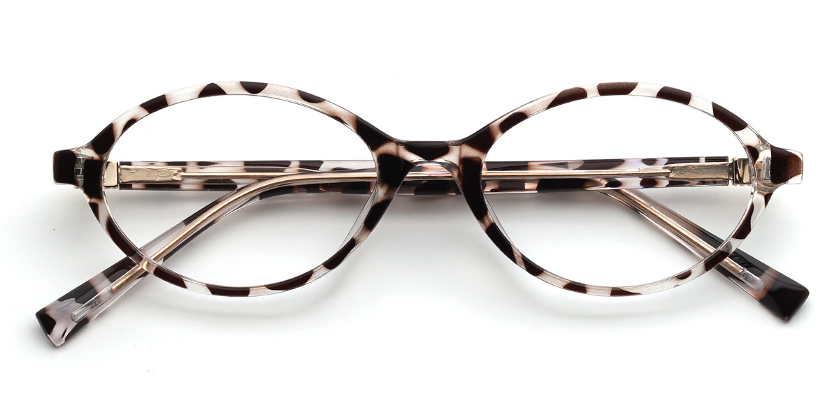 Grey Stripe Andrea Glasses - Oval Glasses