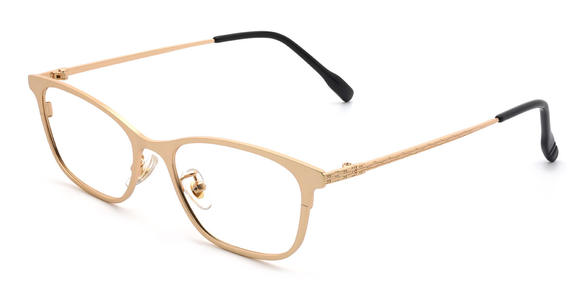 Gold Jordi Glasses - Rectangle Glasses