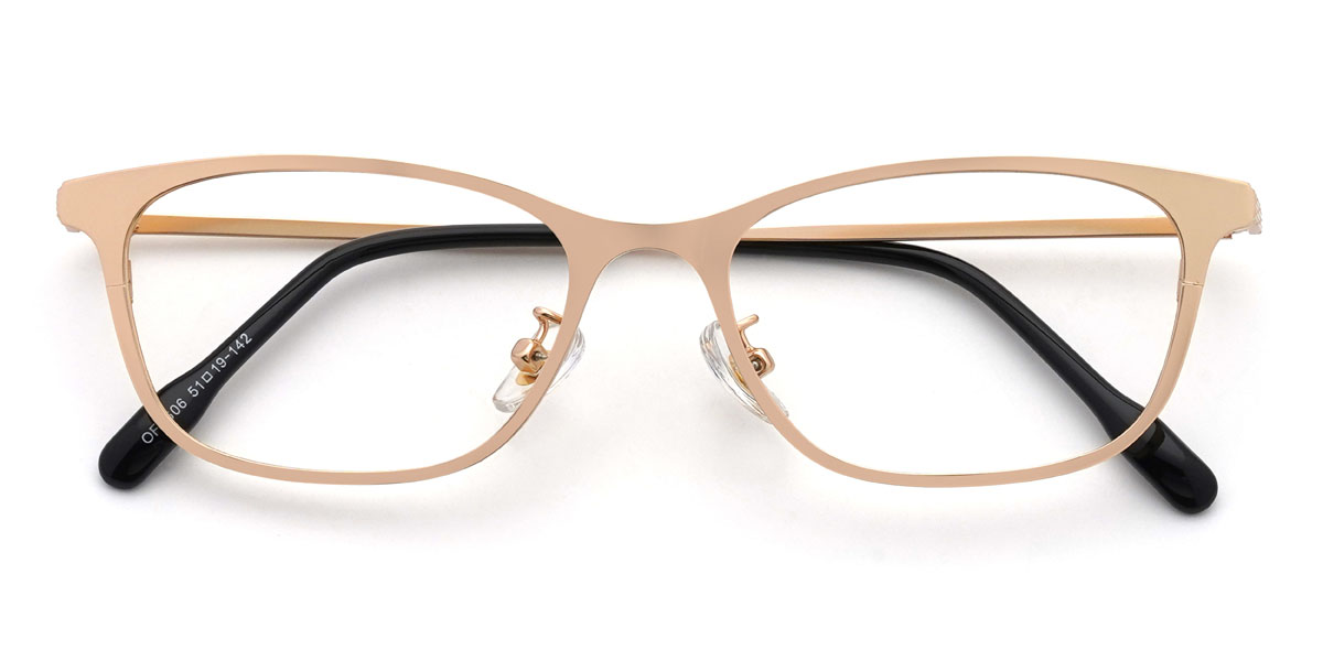 Gold Jordi Glasses - Rectangle Glasses