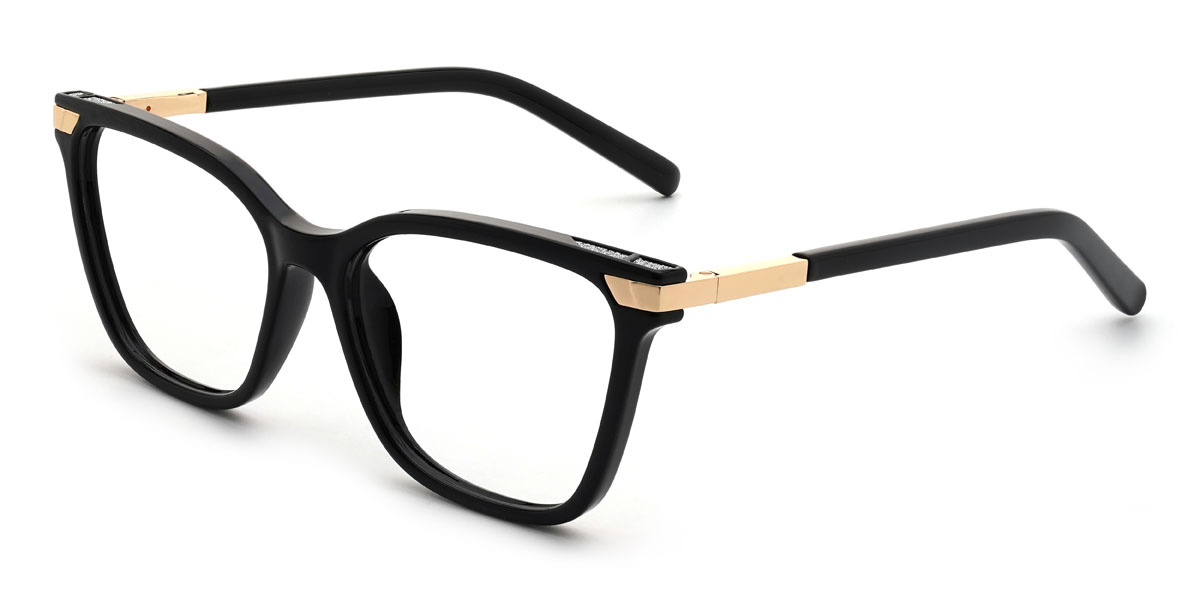 Black Gisselle Glasses - Rectangle Glasses