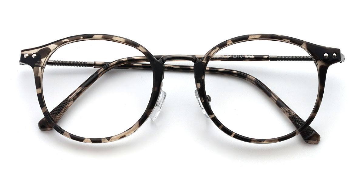 Grey Stripe Hampton Glasses - Oval Glasses