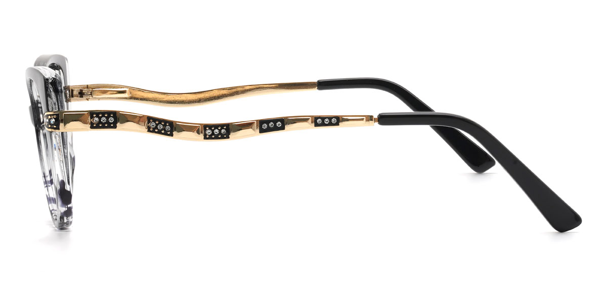 Noir Noir Écaille de tortue Manal Lunettes - Cat Eye Glasses