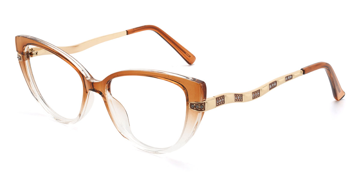 Gradient Orange Manal Glasses - Cat Eye Glasses