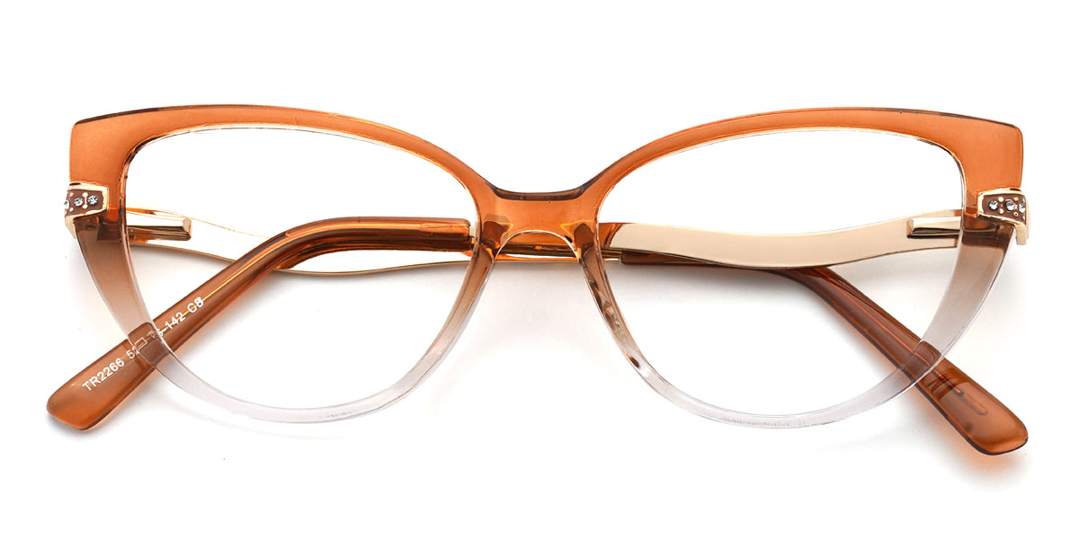 Gradient Orange Manal Glasses - Cat Eye Glasses
