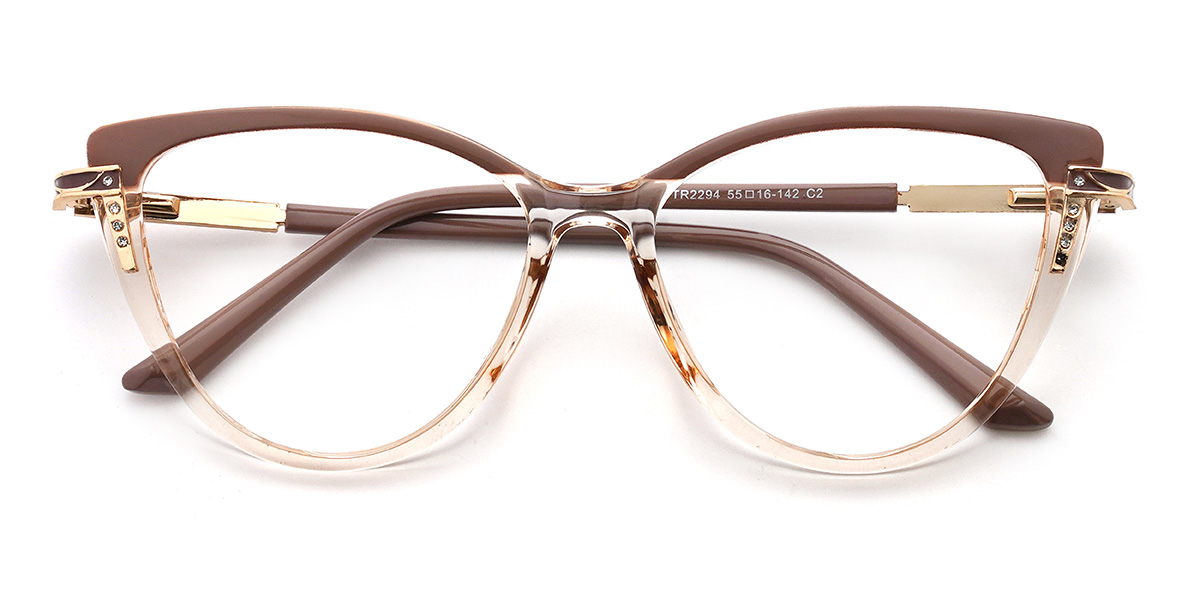 Cameo Braun Champagner Purity Brille - Cat Eye Glasses