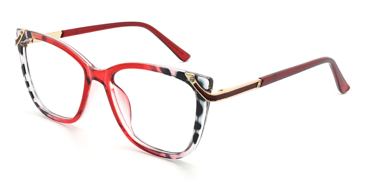Rojo gris carey Connie Gafas - Cat Eye Glasses