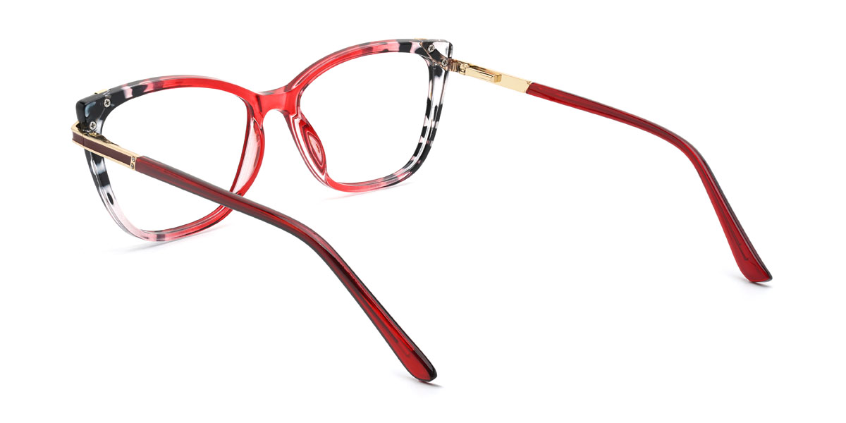 Rojo gris carey Connie Gafas - Cat Eye Glasses