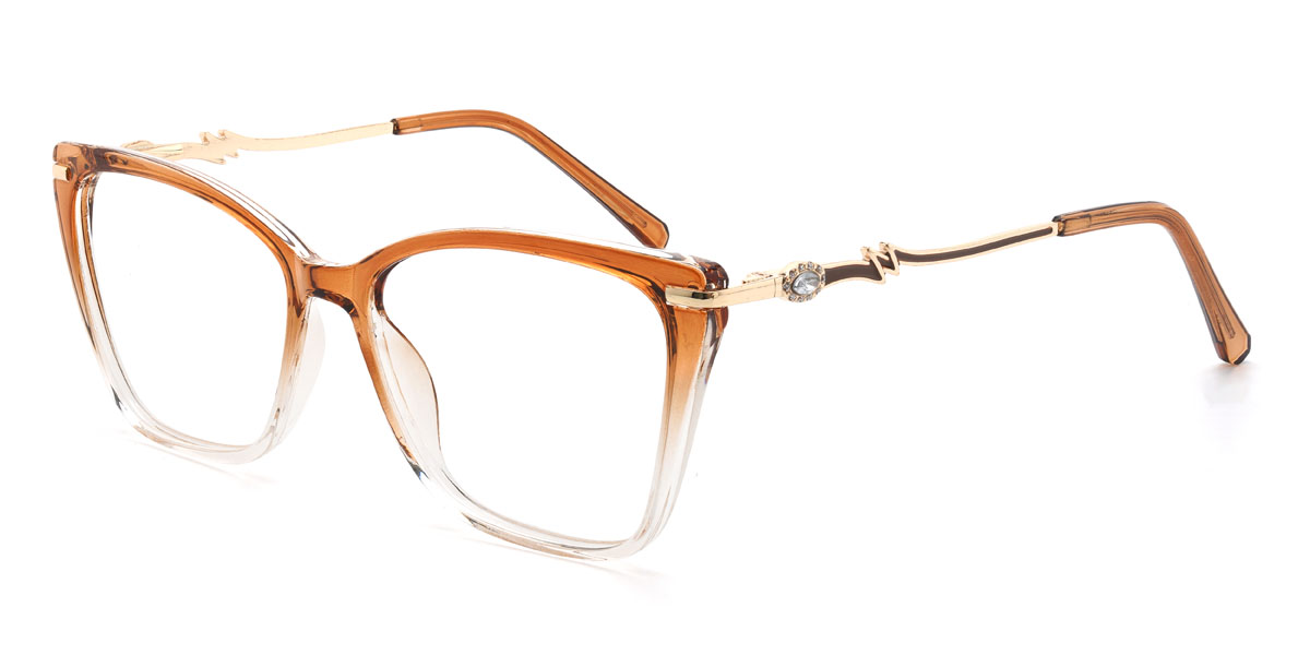 Gradient Orange Juana Glasses - Square Glasses