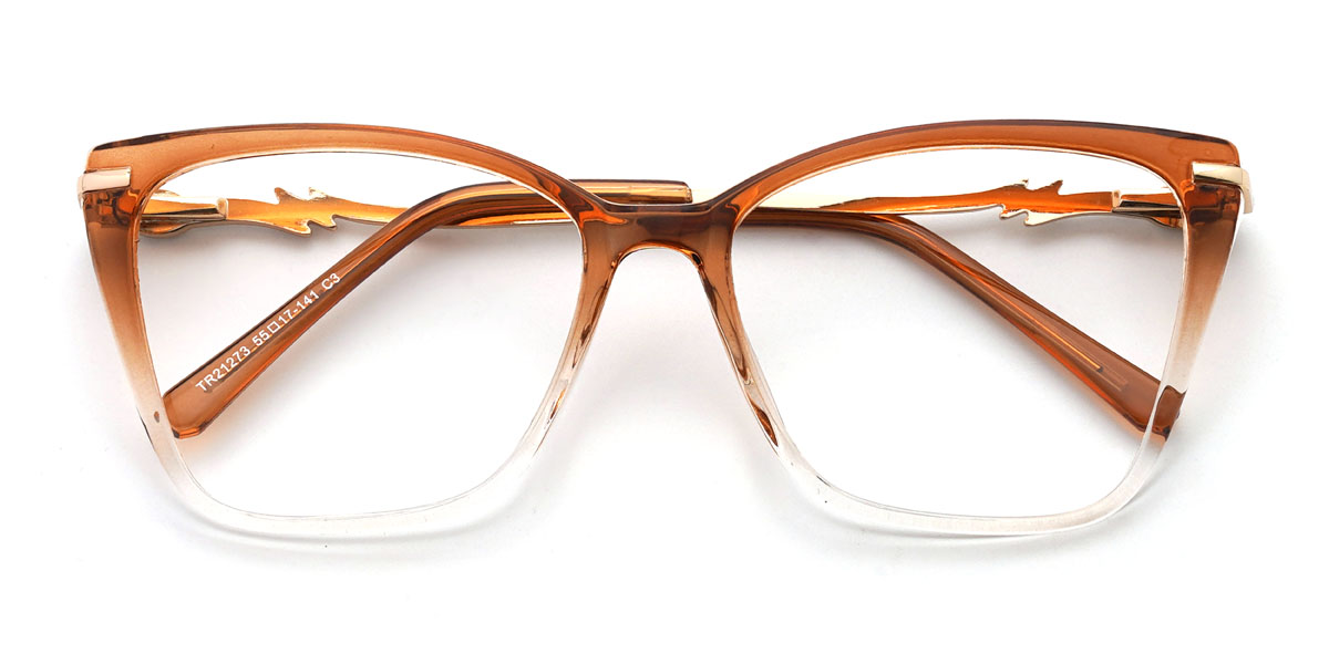 Gradient Orange Juana Glasses - Square Glasses