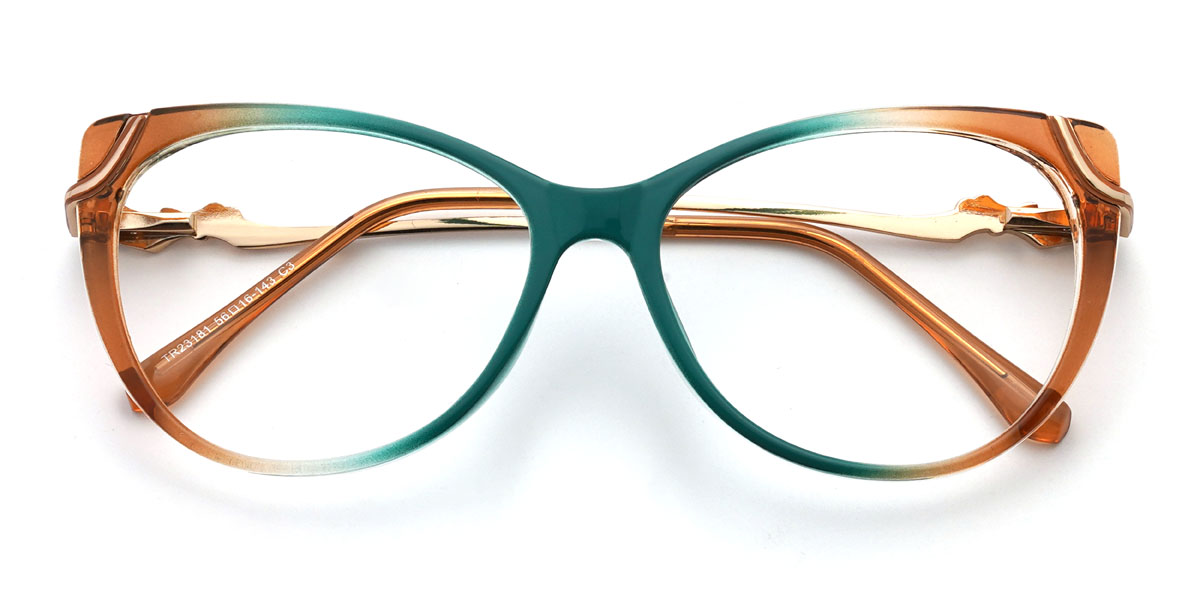 Naranja Verde Ileana Gafas - Cat Eye Glasses