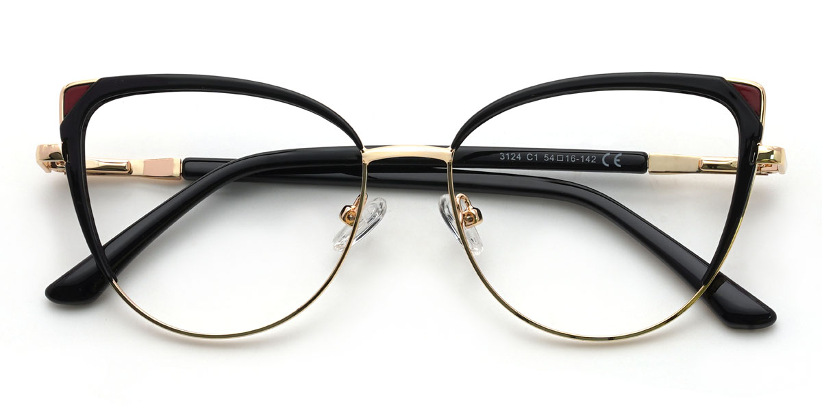 Negro Trishika Gafas - Cat Eye Glasses