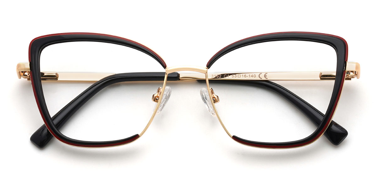 Black Ellena Glasses - Cat Eye Glasses