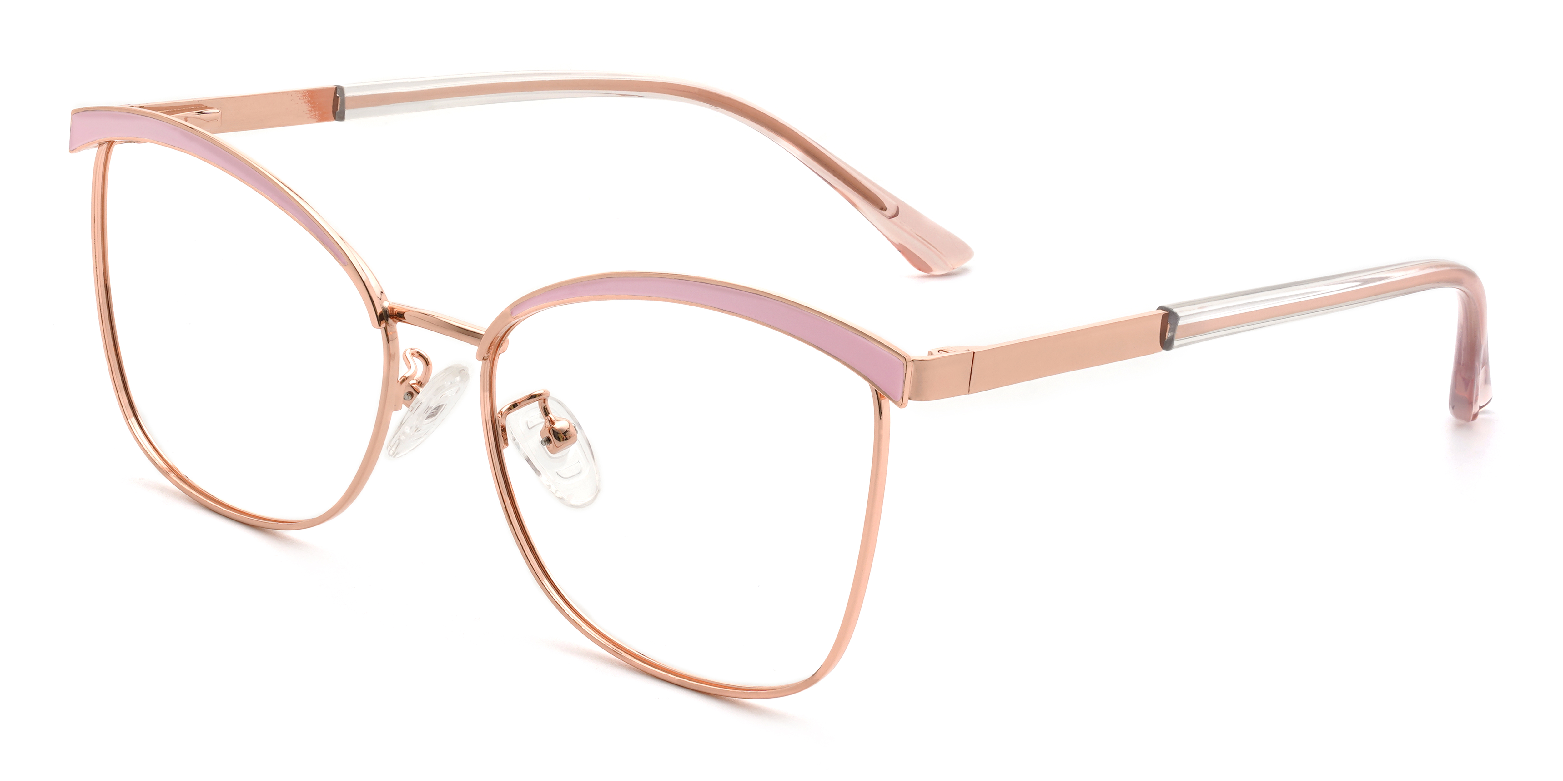 Rose Gold Pink Blakeley Glasses - Rectangle Glasses