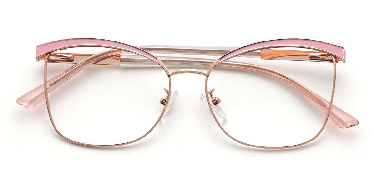 Rose Gold Pink Blakeley Glasses - Rectangle Glasses