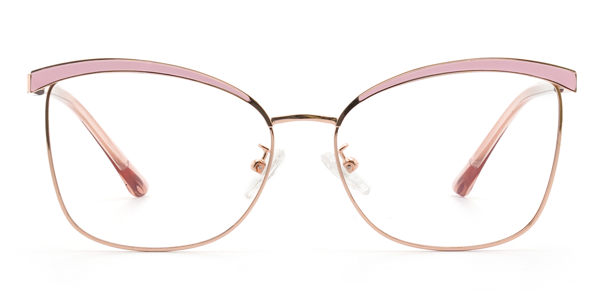 Rose Gold Pink Blakeley Glasses - Rectangle Glasses