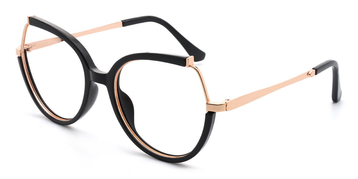 Black Clarice Glasses - Oval Glasses