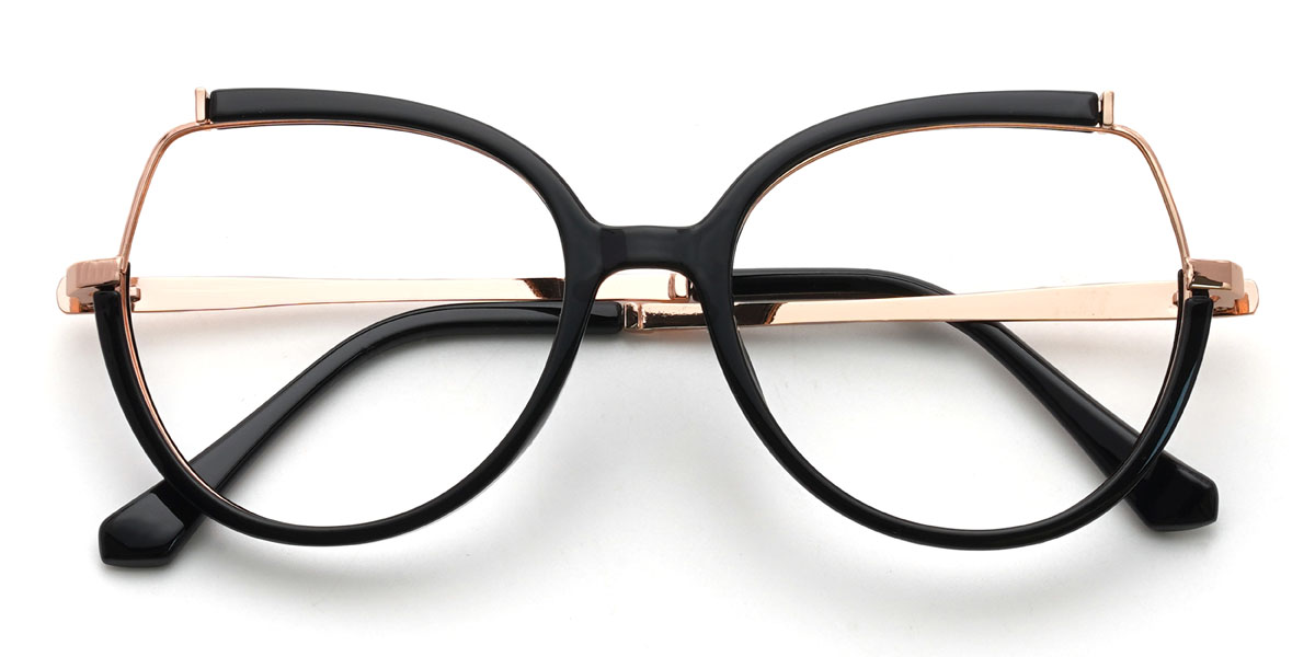 Black Clarice Glasses - Oval Glasses