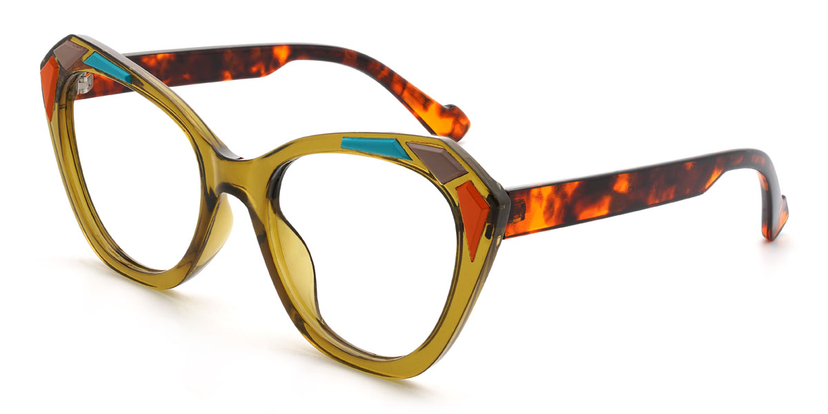 Olive Green Kayne Glasses - Cat Eye Glasses