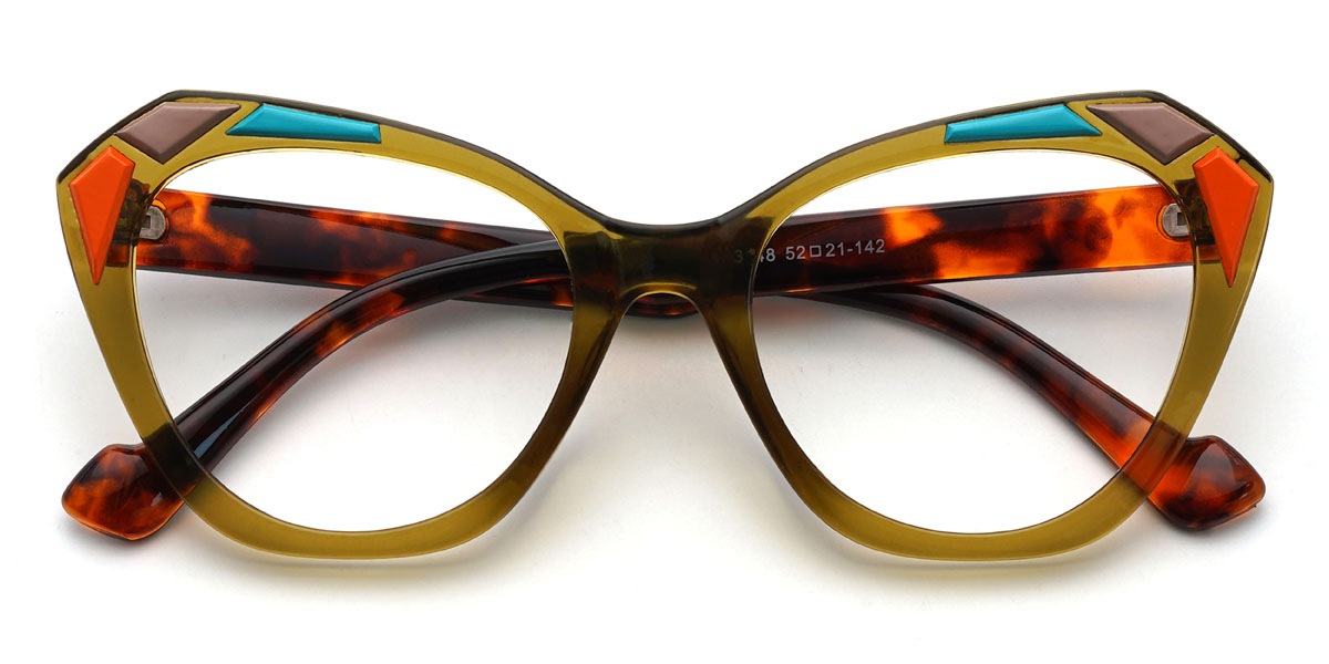 Olive Green Kayne Glasses - Cat Eye Glasses