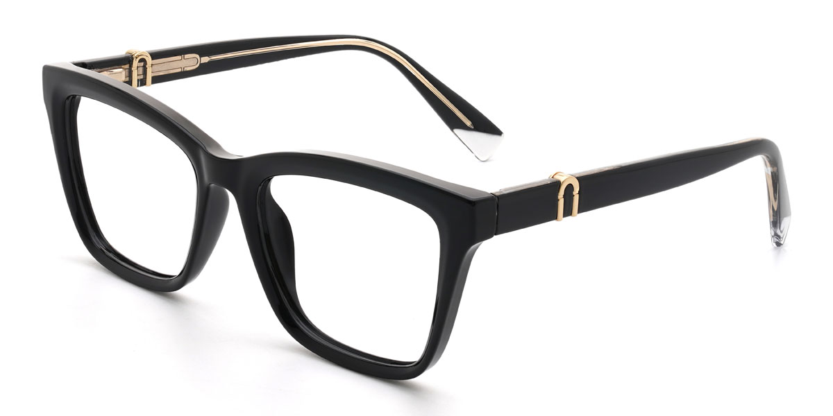 Black Farrah Glasses - Rectangle Glasses