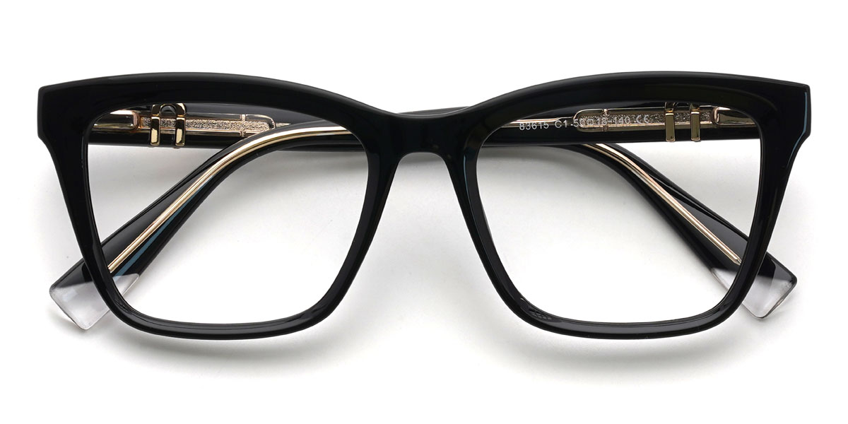 Black Farrah Glasses - Rectangle Glasses