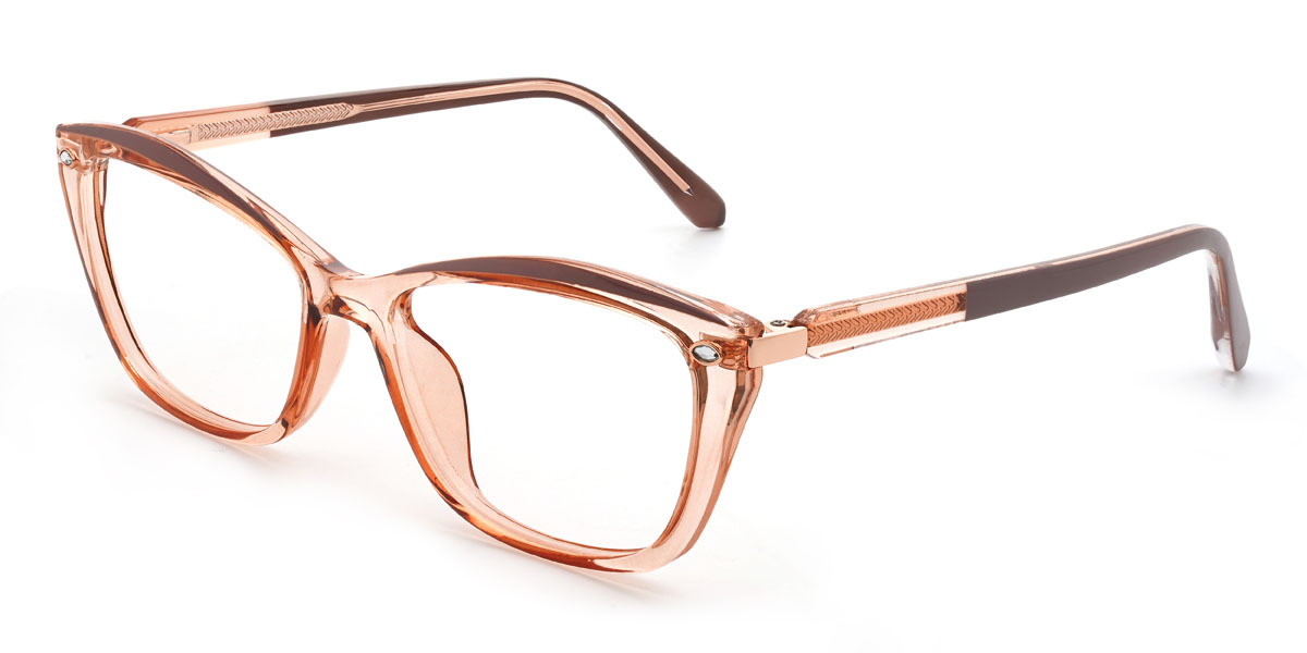 Light Orange Quest Glasses - Rectangle Glasses