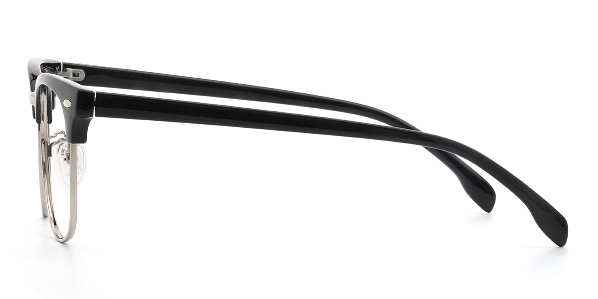 Black Silver Mubarak Glasses - Rectangle Glasses