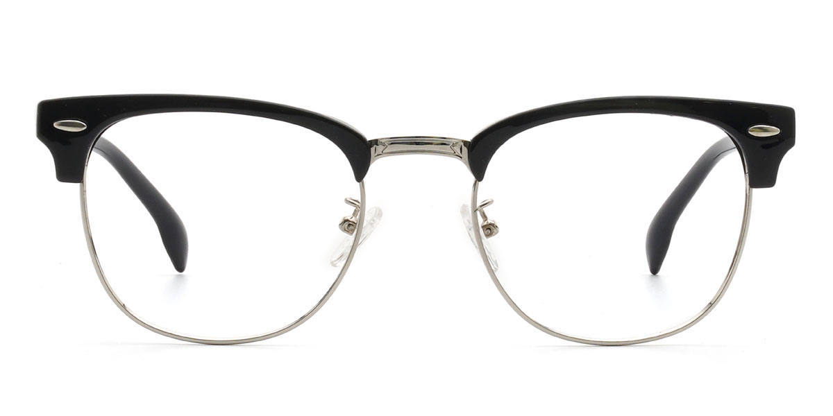 Black Silver Mubarak Glasses - Rectangle Glasses