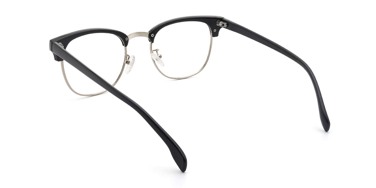 Black Silver Mubarak Glasses - Rectangle Glasses