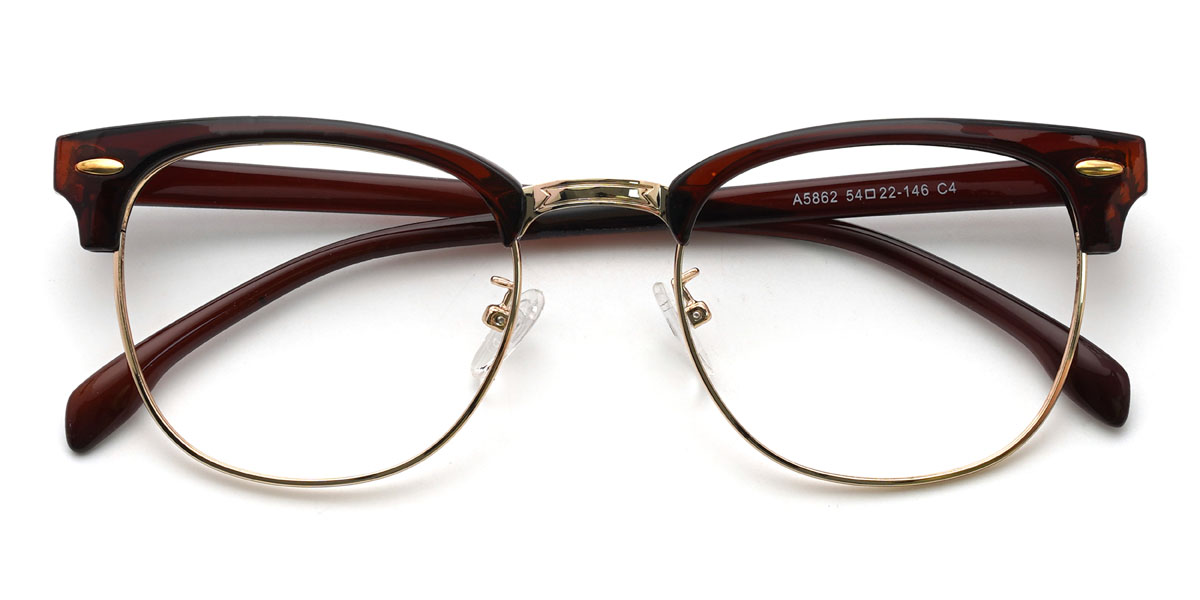 Marrón dorado Mubarak Gafas - Rectangle Glasses
