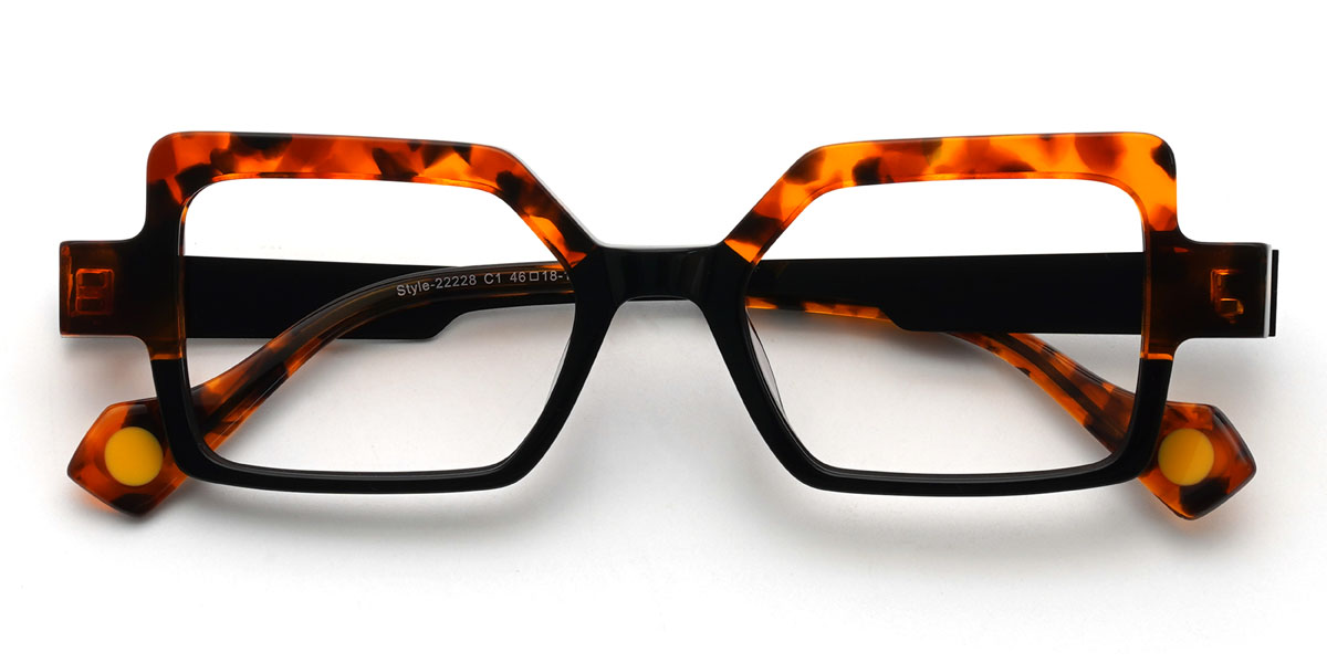Caparazón de tortuga negro Veronika Gafas - Rectangle Glasses