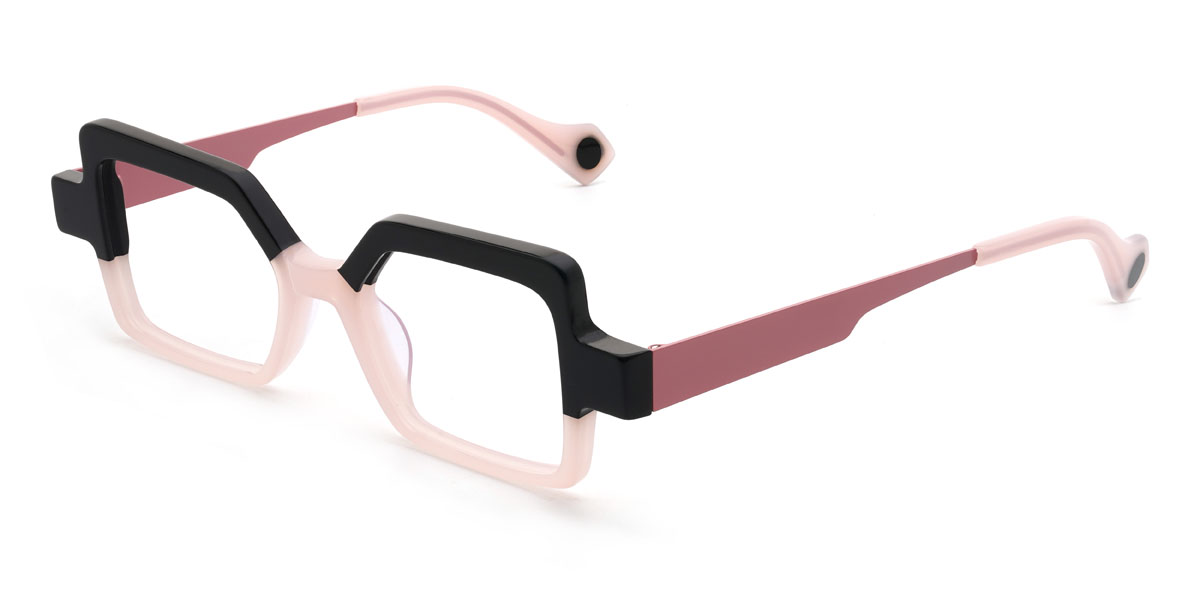 Black Pink Veronika Glasses - Rectangle Glasses