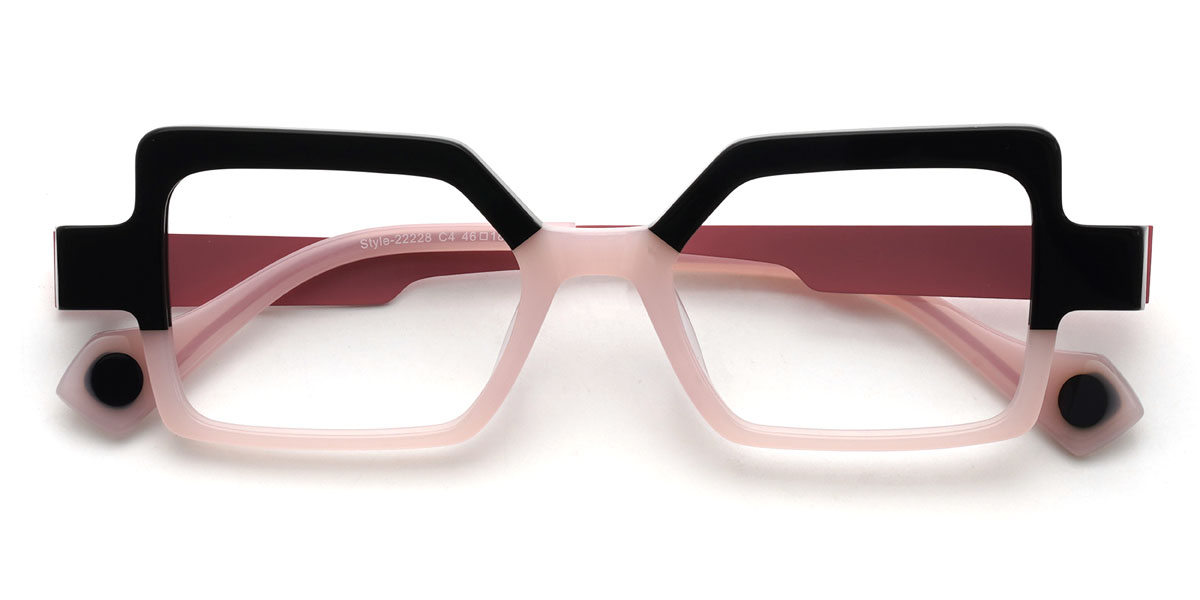 Black Pink Veronika Glasses - Rectangle Glasses