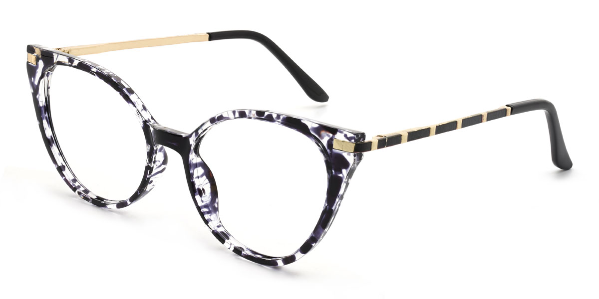 Black Tortoiseshell Francisca Glasses - Oval Glasses