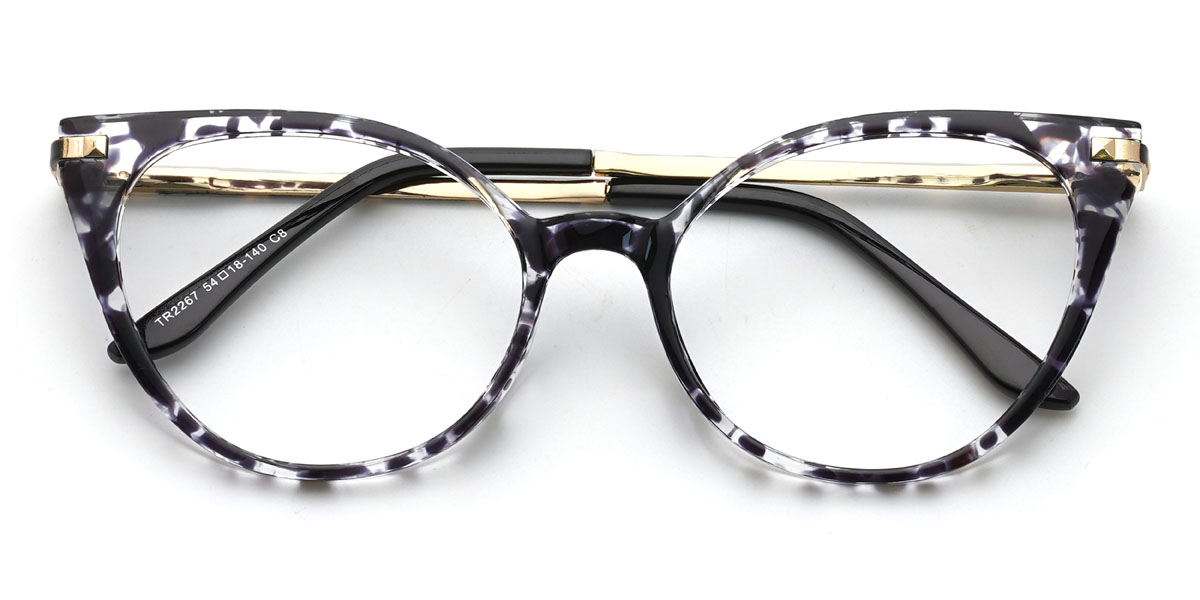 Black Tortoiseshell Francisca Glasses - Oval Glasses