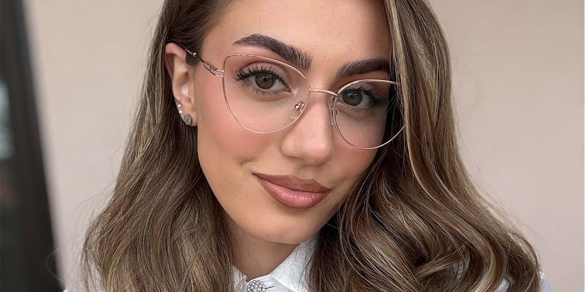 Rose Gold Katrina Glasses - Cat Eye Glasses