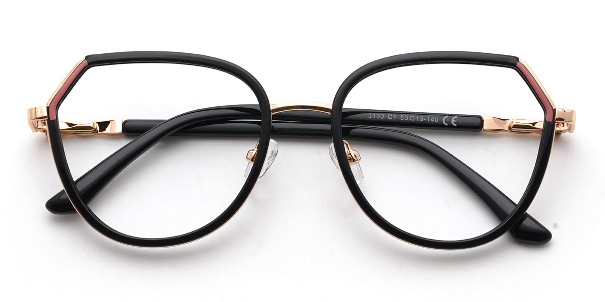 Negro Arielle Gafas - Oval Glasses