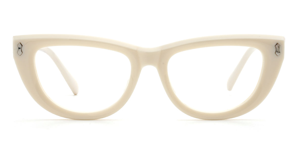 Cream Vedansh - Oval Glasses