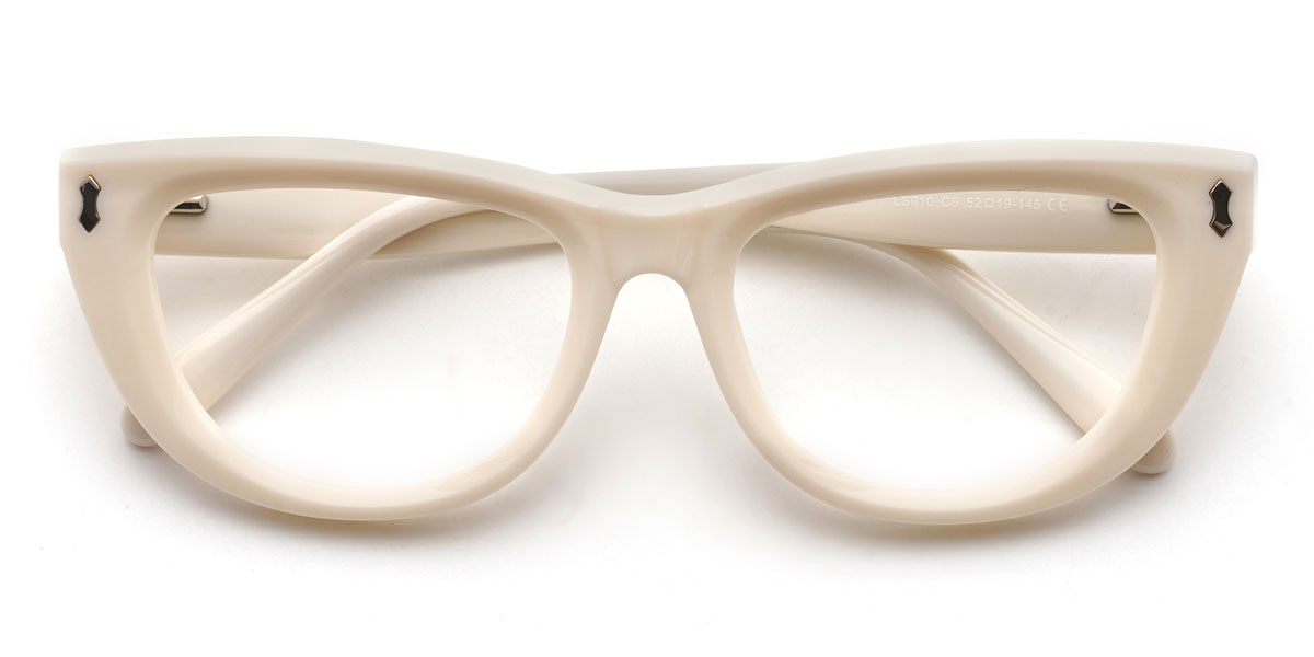 Cream Vedansh Glasses - Oval Glasses