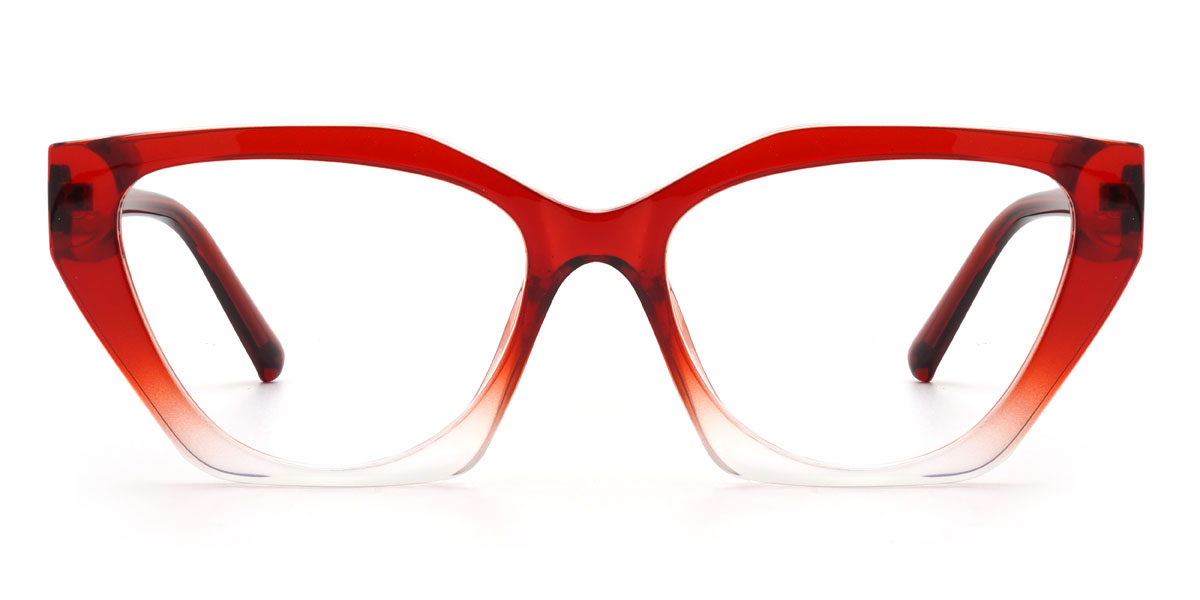 Clear Red Gitty Glasses - Cat Eye Glasses
