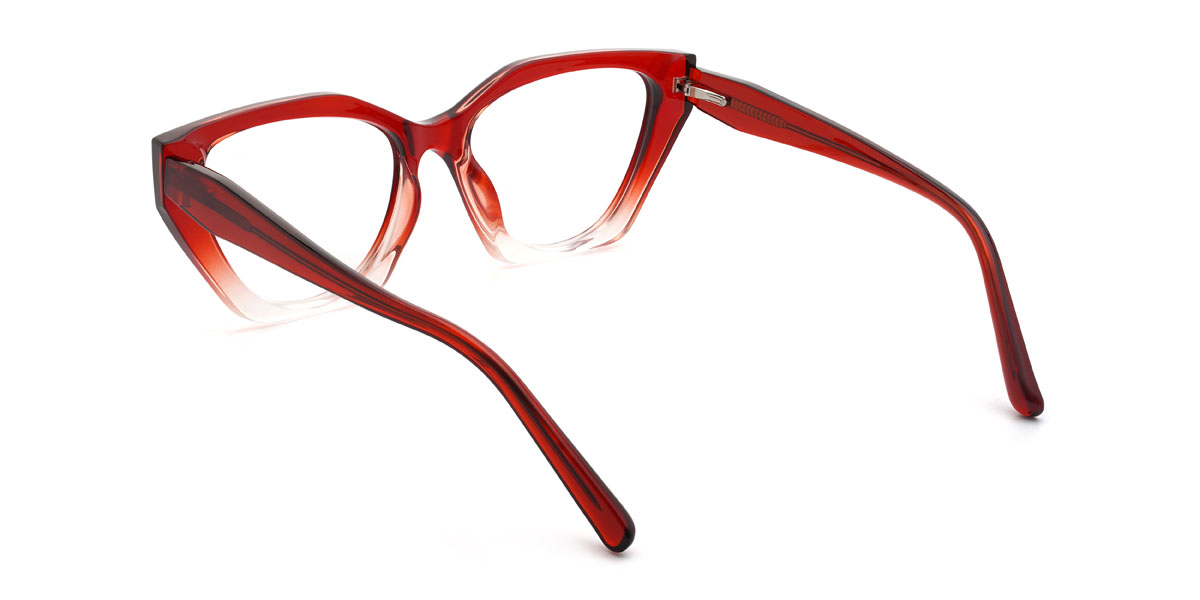 Clear Red Gitty Glasses - Cat Eye Glasses