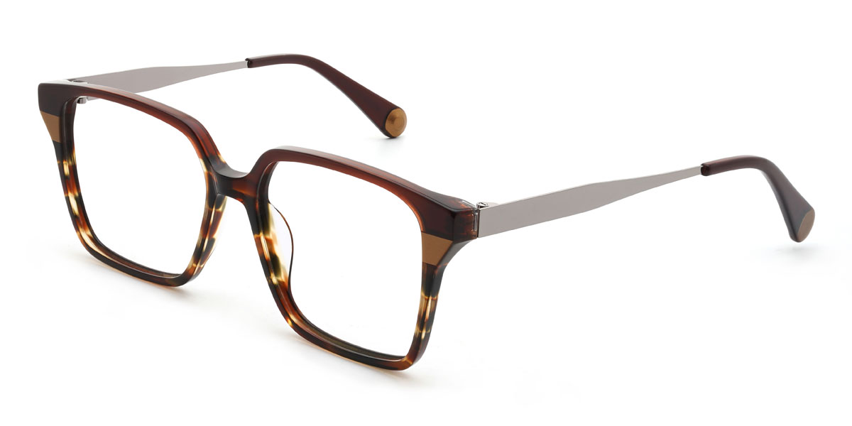 Wine Tortoiseshell Moises Glasses - Rectangle Glasses